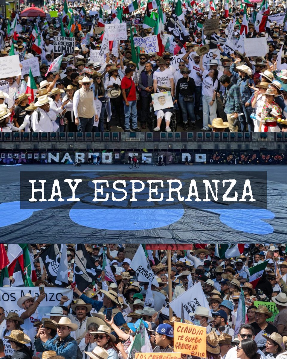 CarlRamirezA's tweet image. Dicen que la movilización del fin de semana no sirvió de nada; yo estoy CONVENCIDO de que al menos, dejó tres frutos:

🔘 ROMPIÓ el discurso oficialista, que aseguraba que TODO el pueblo mexicano apoyaba la 4T (MORENA).

🔘 LANZÓ un mensaje de ESPERANZA. Es posible un mejor…