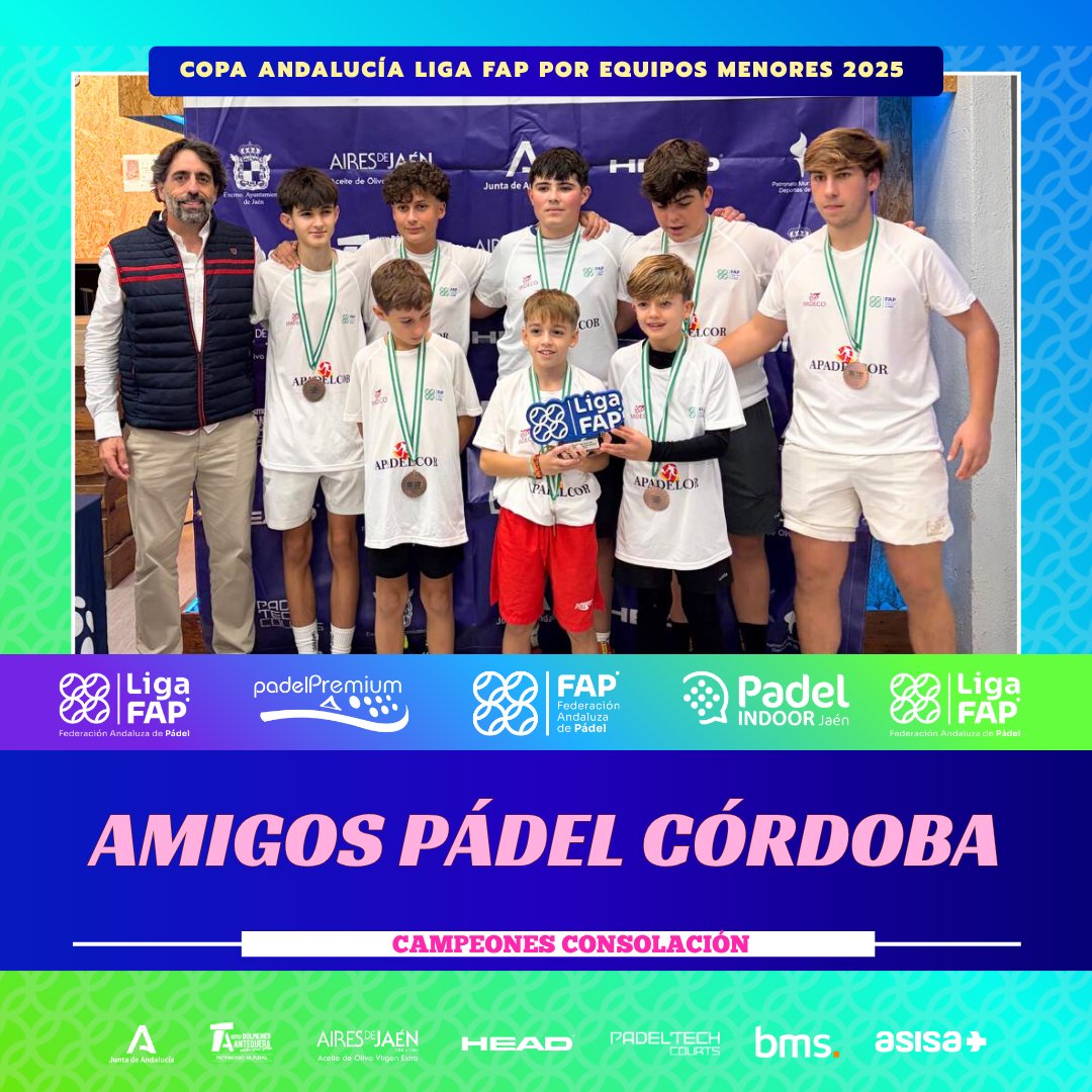 🏆Copa de Andalucía #LigaFAP por Equipos de Menores en #Jaen
🥇Masdepádel
🥈Pádel Premium
🏅Amigos Pádel Córdoba

📝#CRONICAFAP: bit.ly/43C9wA9

#padel