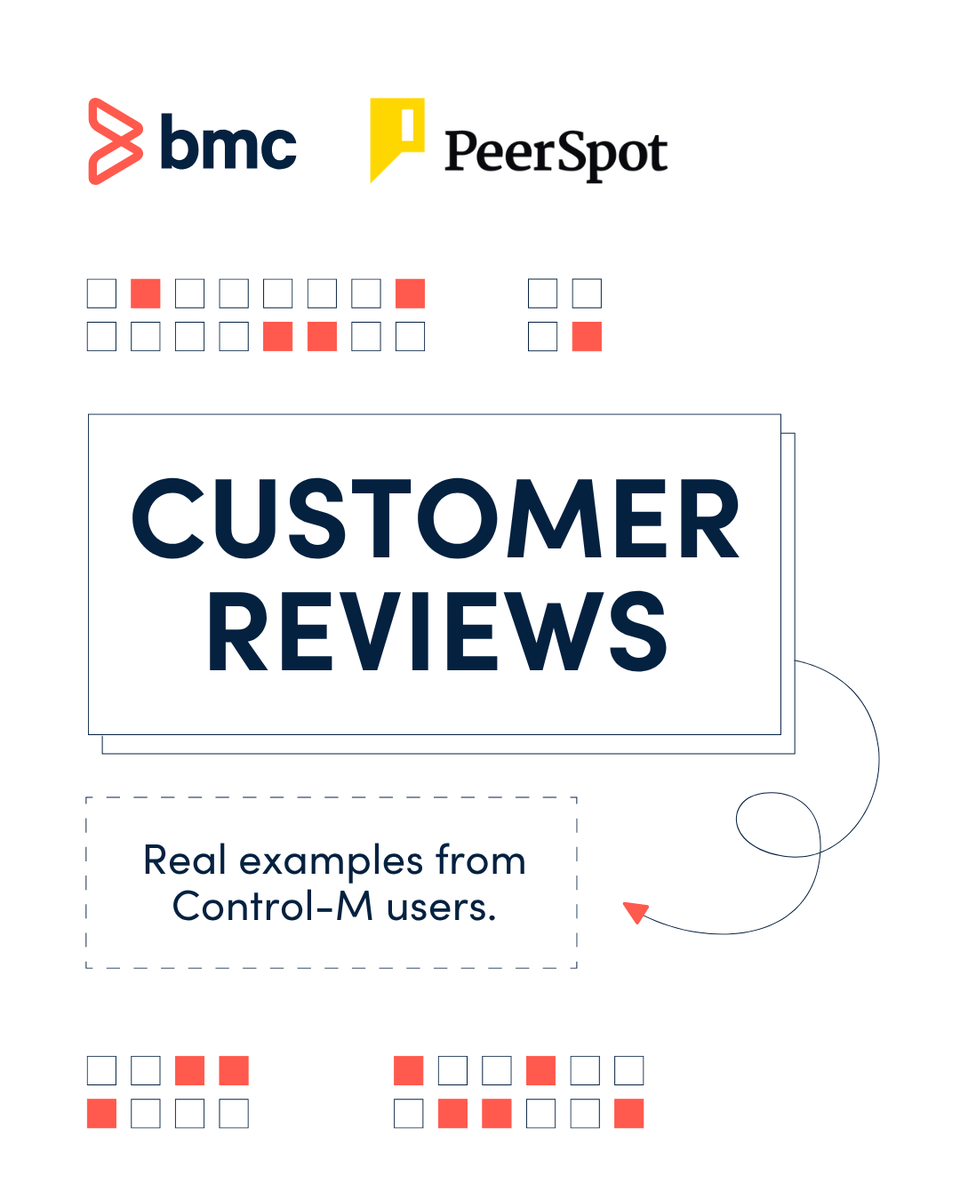 BMCSoftware's tweet image. The real story of Control-M? It’s told by the people who depend on it daily. 
 
Explore their @PeerSpot reviews: bit.ly/4cRT1Cf