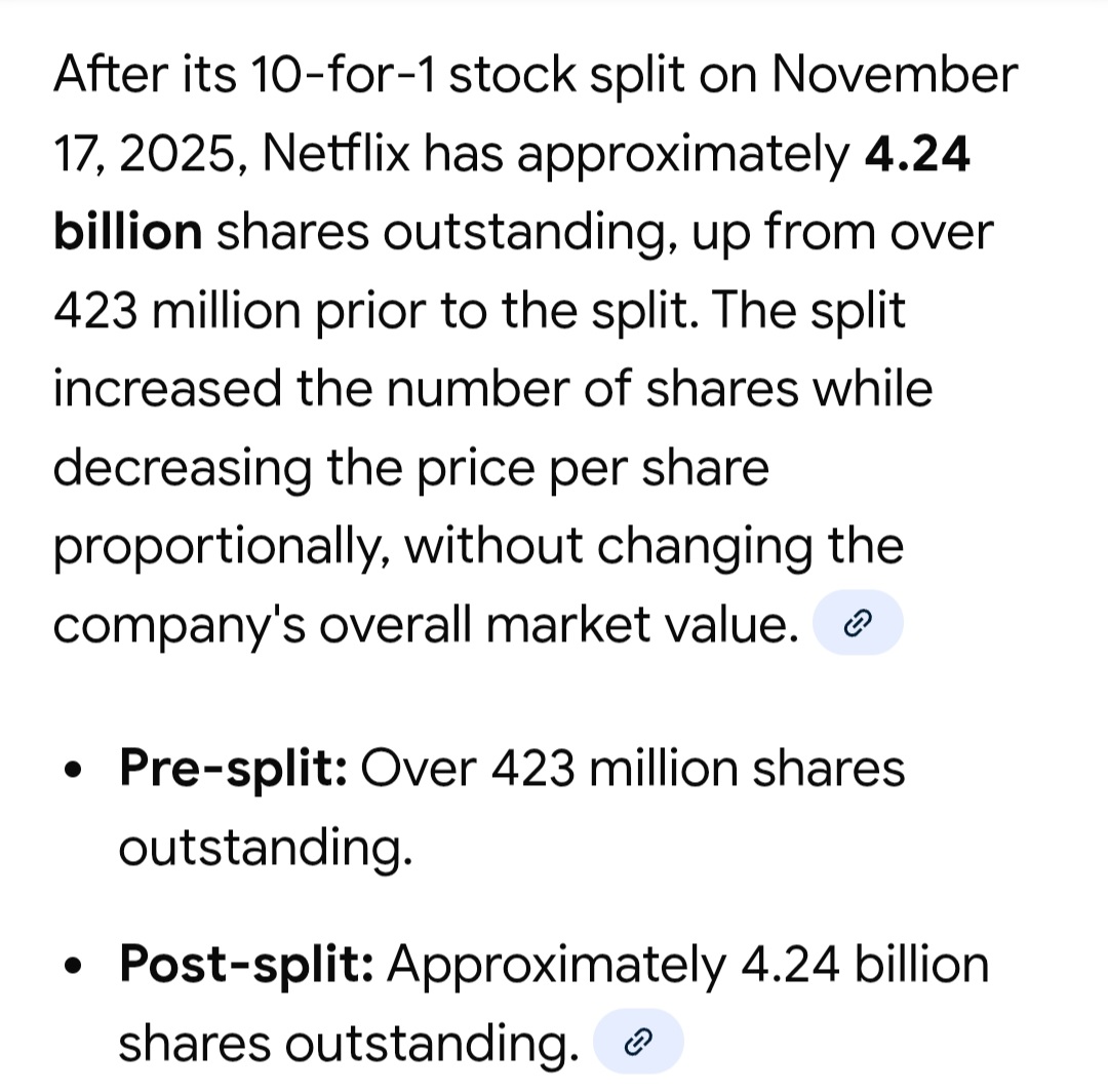 $NFLX Ever trade IPO's? Ever notice 30Days before "Lock-Ups Expire" Share Prices Begin Declining? Why? Investors expect lots of Selling from emoloyees. Right? Q? 10/1 Split adds 3.8B shrs to $NFLX Float. Isn't it reasonable to assume 50% (1.9B) are now for sale? Buyer today? Why?