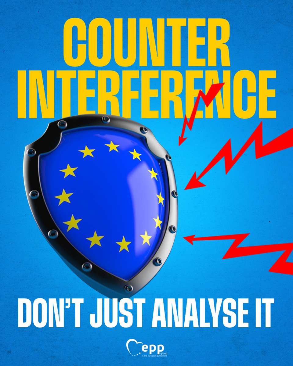EPPGroup's tweet image. Disinformation, manipulation, cyberattacks - our democracy is under attack. The EPP Group calls for a bold and united defence through the European #DemocracyShield.

Read more 👉 epp.group/53uwejmd  

#EUDS