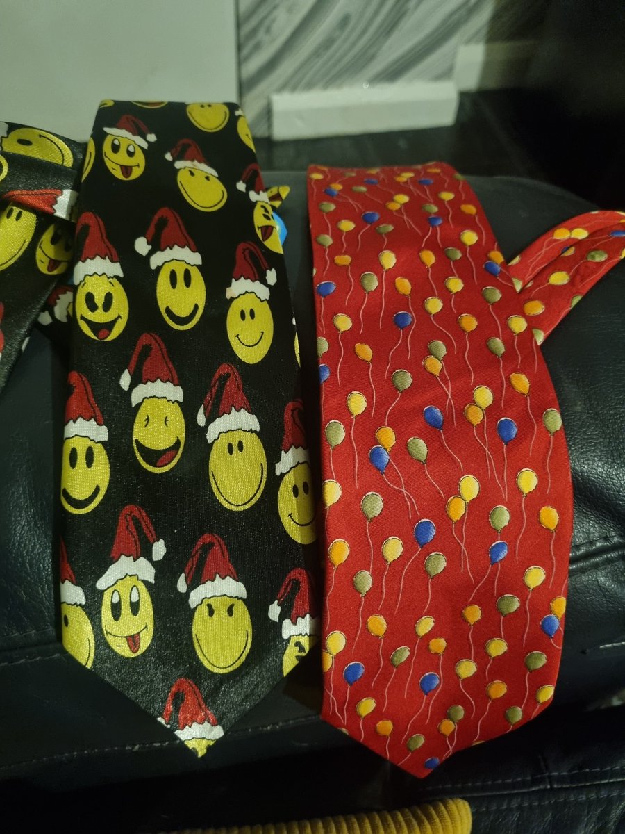 Bought the jolliest ties ever today. I wish I worked an office job so I could wear them and people would compliment me on my silly ties