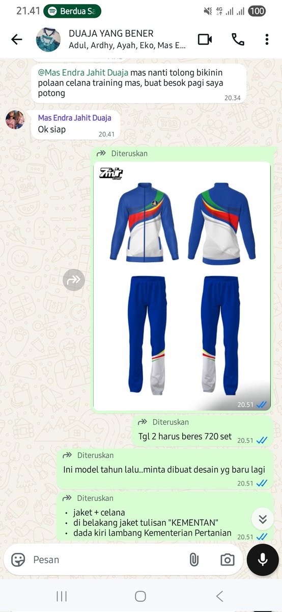 SATP PAPUA 750SET
JAKET INDOVICKERS 100PCS
TRAINING 240SET(4HARI)
JAKET KEMENTAN 72OSET(OTW DEAL)
CUSTOM PER-JERSEY TETAP ON 

PADAT MERAYAP✨️

BISMILLAH COME BACK STRONGER!!!