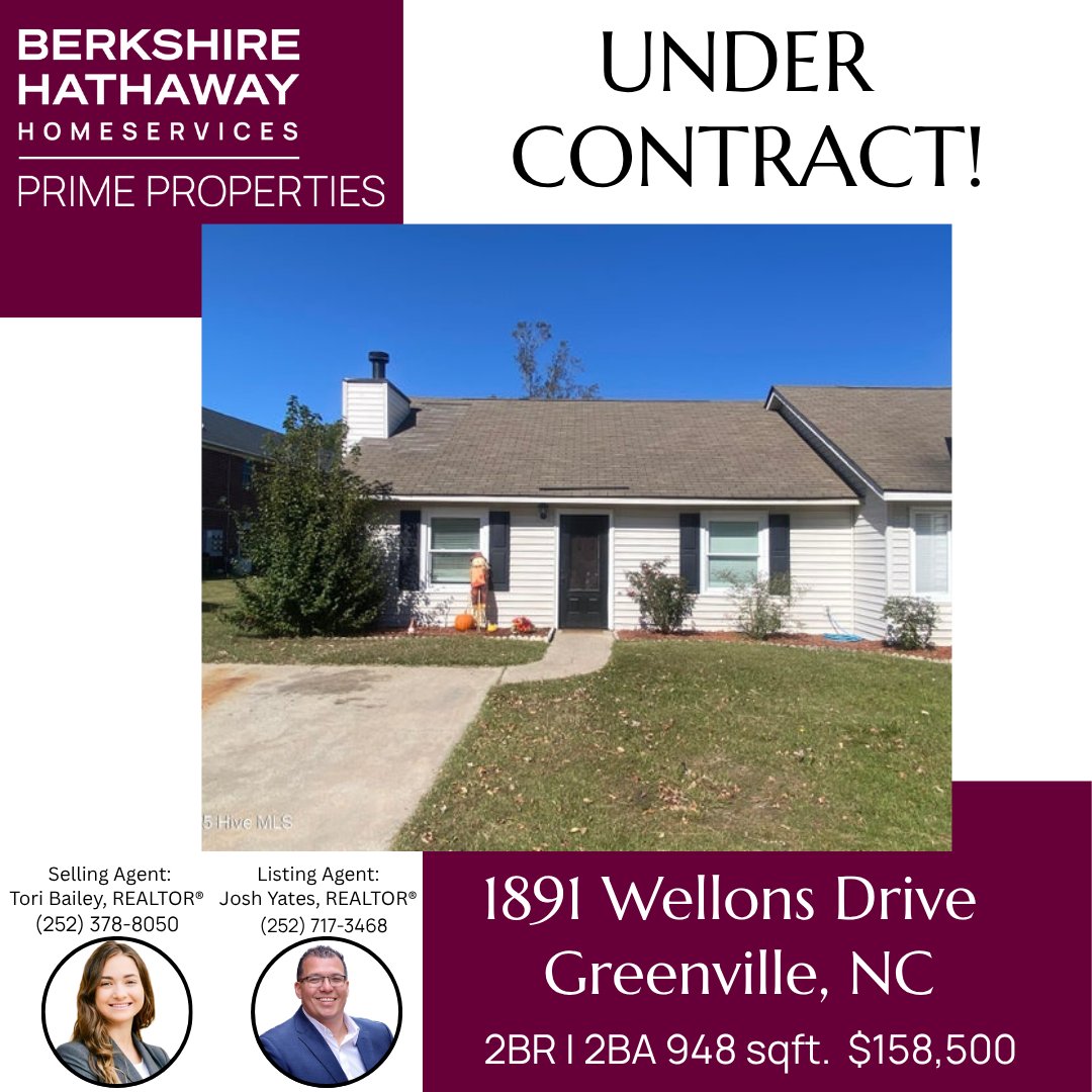 BHHSPP's tweet image. Congratulations to Josh Yates, REALTOR® and Tori Bailey, REALTOR® on getting this beautiful townhome under contract! Your dedication and hard work continue to make home buyers happy every day!
See what it means to work with a Forever Agent™. 252.321.1990
#bhhspp #encrealtor