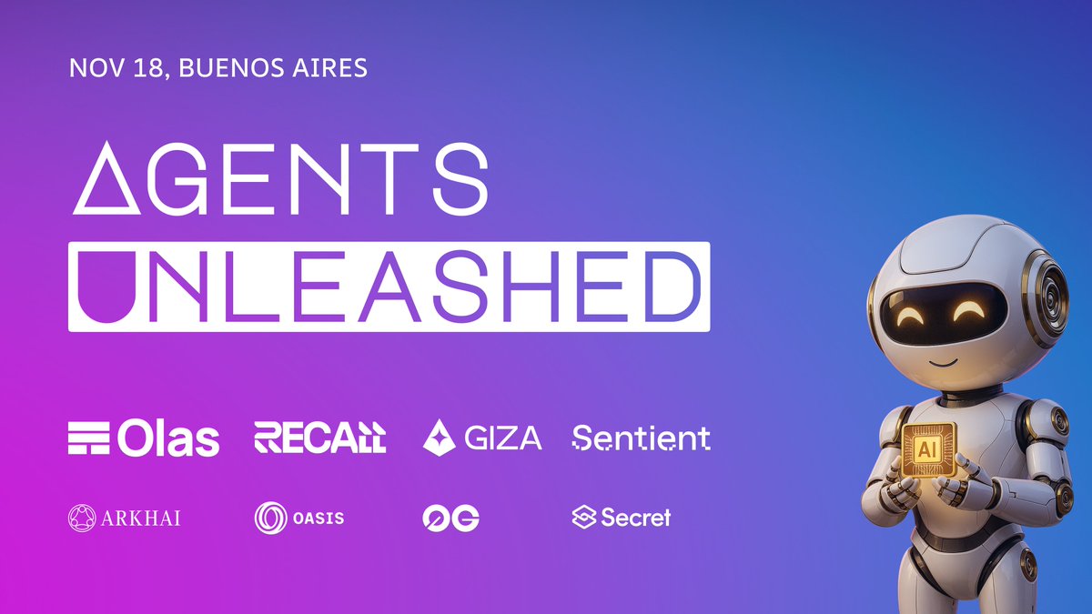autonolas's tweet image. Are user-owned AI agents finally here?

Find out tomorrow at Agents Unleashed @EFDevcon, bringing together everyone building at the intersection of AI and crypto.

Sponsored by 🦾
Title: @autonolas
Platinum: @recallnet
Gold: @gizatechxyz
Silver: @SentientAGI
Bronze:…