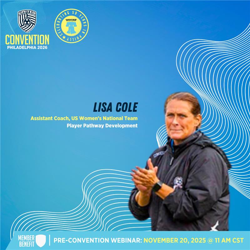Join USWNT Assistant Coach Lisa Cole for a powerful webinar on Player Pathway Development—and learn the key moments that shape future stars.

Don’t miss this Members-Only Exclusive Webinar happening Thursday, Nov. 20 at 11 AM CT.

Save your spot today - bit.ly/49h0E6F!
