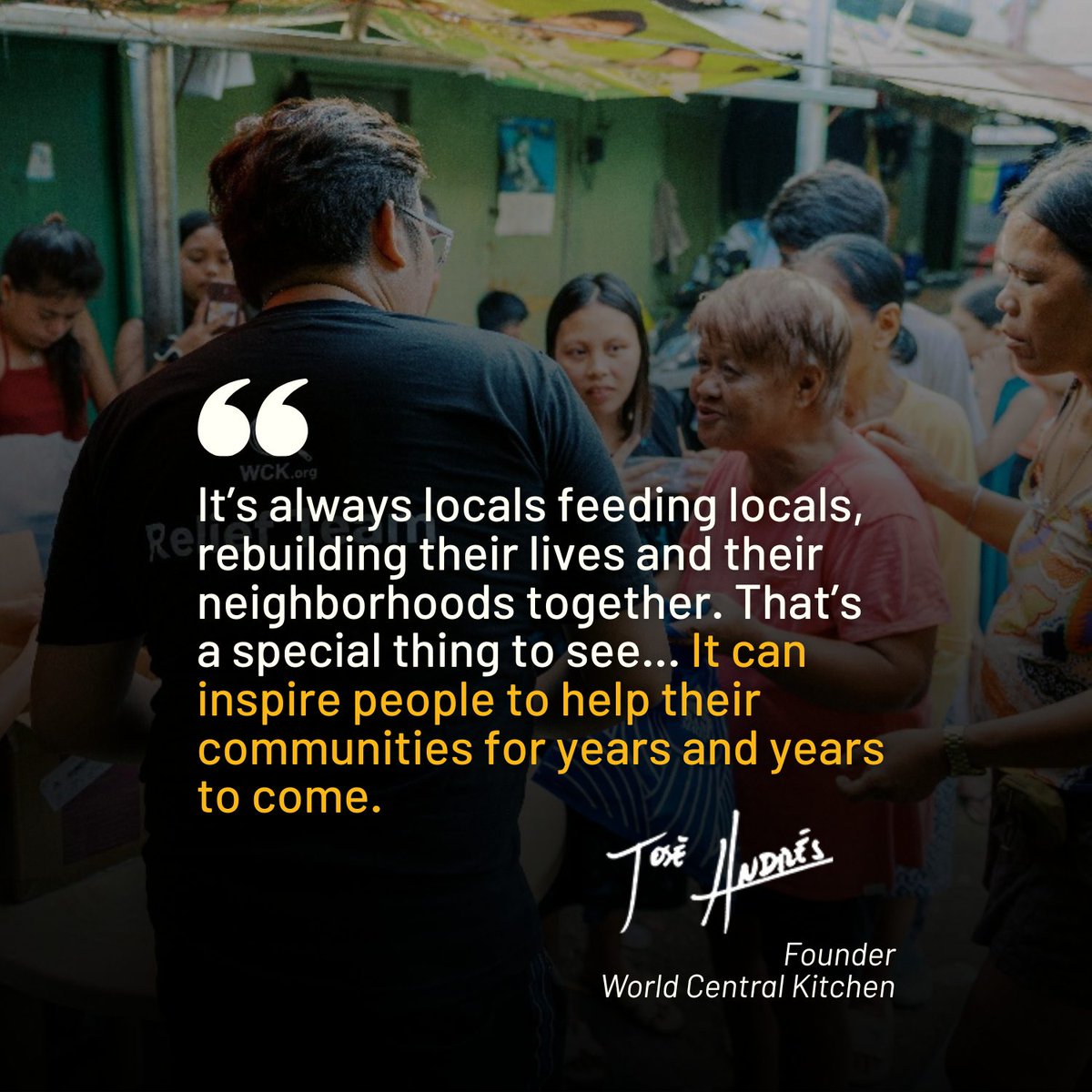 WCKitchen's tweet photo. WCK founder @chefjoseandres was named one of @USNews’ Best Leaders of 2025.
At WCK, leadership isn’t about speaking the loudest—it’s about listening the closest. As José told U.S. News, “We must listen, especially when we’re trying to help the people of the world. We cannot impose what we think they should do. We need to listen to what they need from us.”
That spirit guides every meal we serve and every partnership we build in every community where we respond to crisis. José’s approach reminds us that real impact begins with humility, respect, and showing up to learn from the people closest to the crisis. #ChefsForTheWorld
Read more from US News and World Report here: https://t.co/slnSkhVVdX