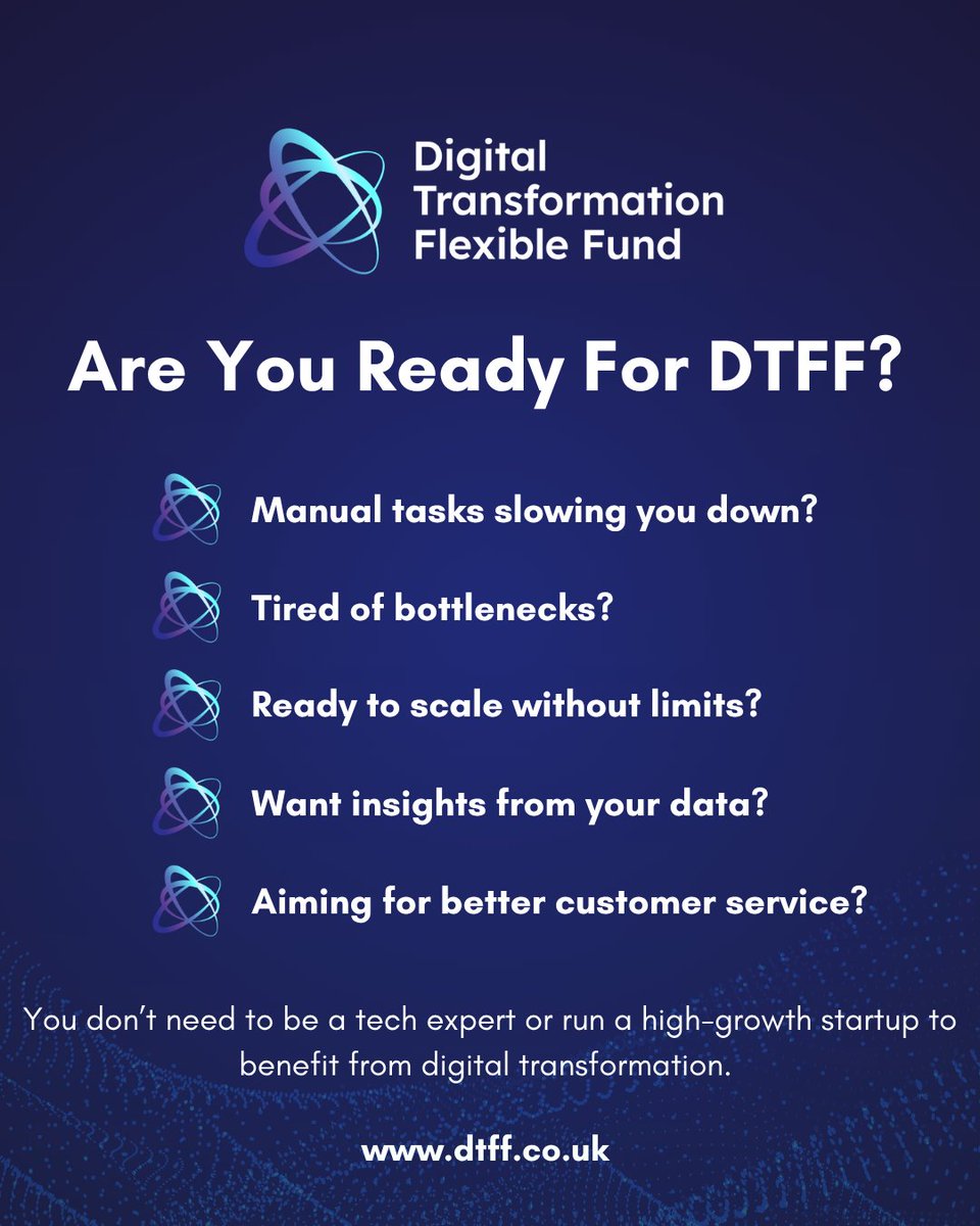 lisburnccc's tweet image. You don’t need to speak tech to apply for #DTFF.

What matters is the challenge you&apos;re trying to solve.

If you know your business, DTFF can help you run it better.

Get started: dtff.co.uk/apply-now/appl…

#NIbusiness #Innovation #DigitalSupport