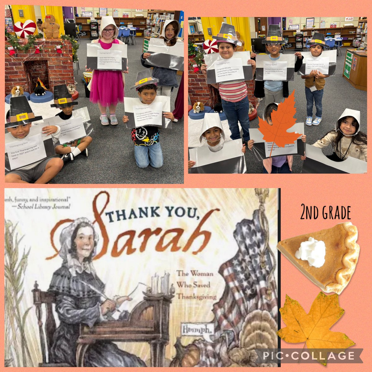 LibraryMve's tweet image. 2nd grade donned Pilgrim hats and heard the story—Thank You Sarah.  Fact:  without Sarah Hale -America would have lost Thanksgiving as a national holiday!! @NISDLib @NISDMeadowVill @halseanderson