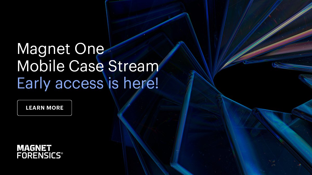 MagnetForensics's tweet photo. We're thrilled to announce that #MagnetOne Mobile Case Stream is now available through early access for Online Magnet #Graykey customers! 

Learn more about this new revolutionary mobile forensics experience and see how you can try it out: https://t.co/4plS1H41rg #DFIR https://t.co/8hZQyIPpyT