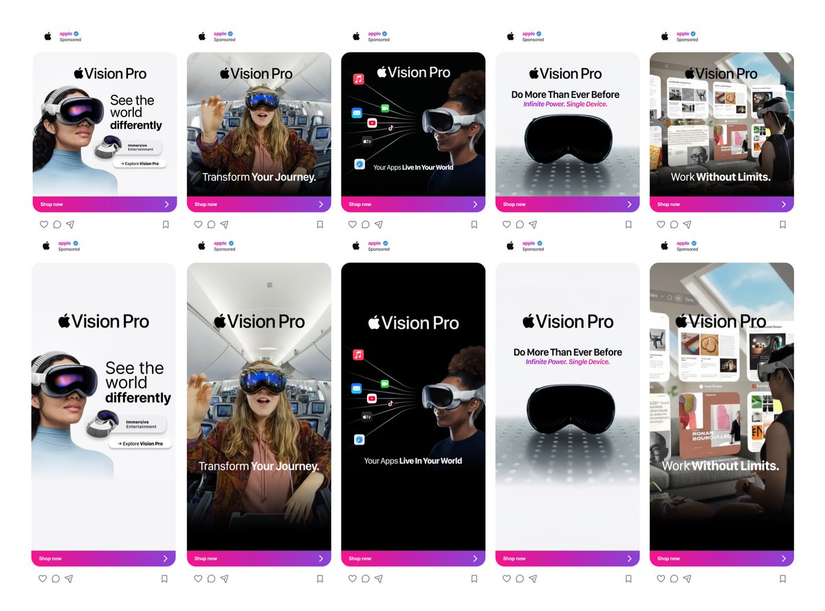 Javizecom's tweet image. Simple sells, recent @Apple static ads