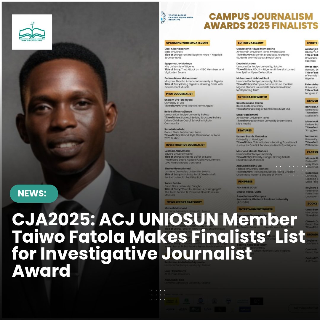 Association of Campus Journalists, UNIOSUN tweet media