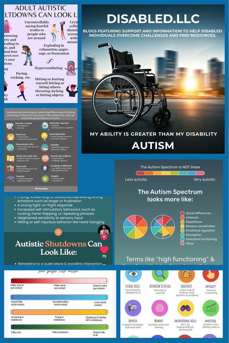 disabled_llc's tweet image. 🎙️AUTISM ♿️

BLOGGER FOR THE DISABLED.
MY ABILITY IS GREATER THAN MY DISABILITY
BLOGS FEATURING SUPPORT AND INFORMATION TO HELP DISABLED
INDIVIDUALS OVERCOME CHALLENGES AND
FIND RESOURCES.
#disabled #Disabled  
#disabledblogger 
#advocate  #followers
