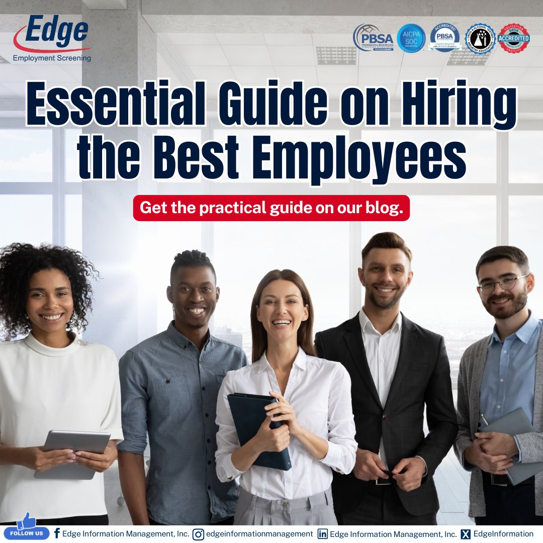 EdgeInformation's tweet image. Hiring the right people can make or break a business, and thoughtful preparation is key to finding candidates who truly fit your company. 

Get the practical guide here: tinyurl.com/mrxtnmpt
#BackgroundChecks #BackgroundScreening #RecruitmentTips #HiringAdvice #EdgeBlog
