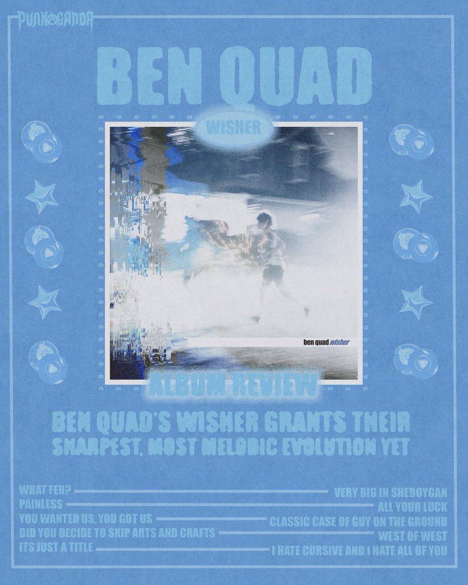 punkagandapress's tweet photo. Our full review of @benquadok Wisher is live! 💫

@EricForemanDPT breaks down the band’s melodic evolution, their rawest moments yet, and why this might be their strongest release so far.

Read the full article now ⬇️

https://t.co/OnSKmXBSnz https://t.co/XNt0hpNjJy