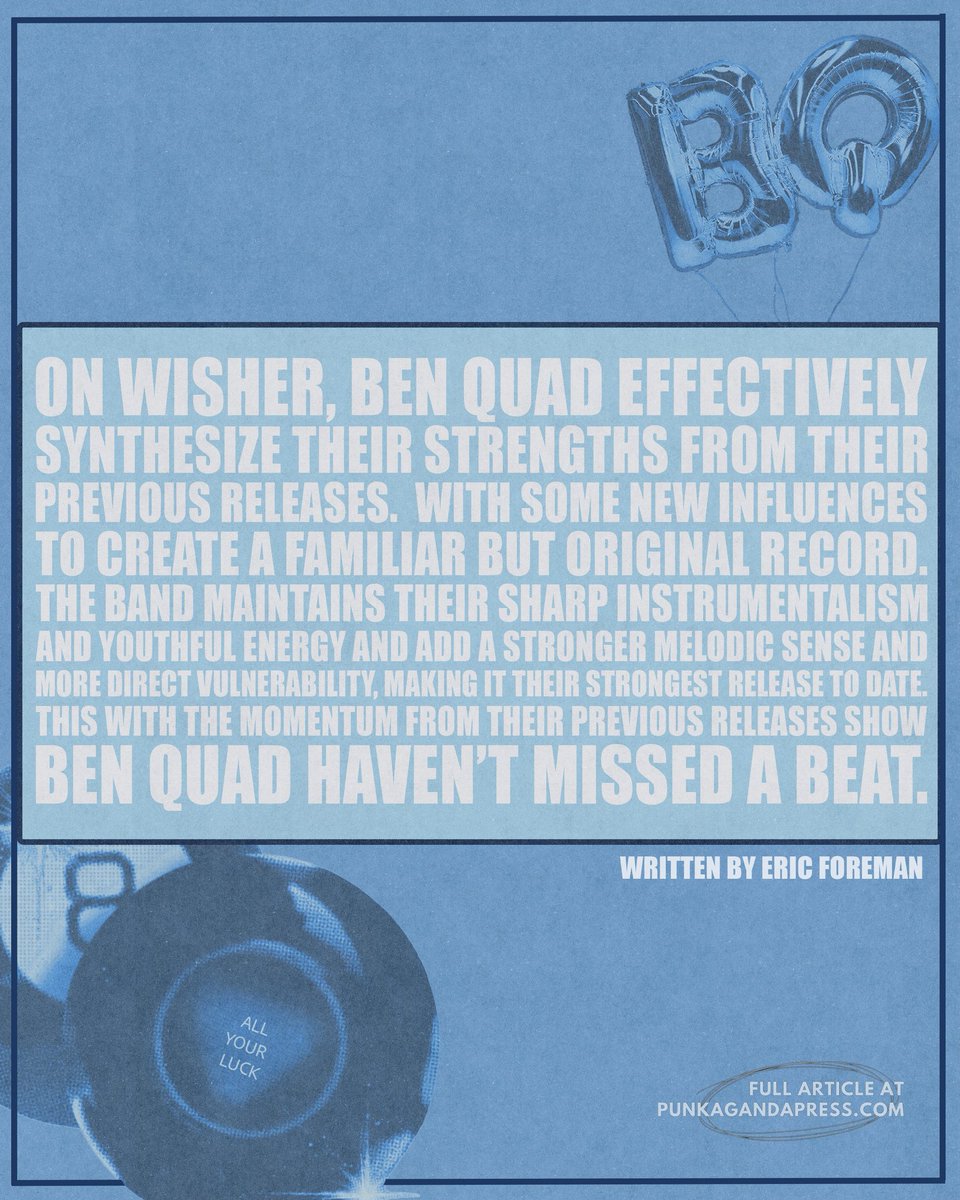 Our full review of <a href="/benquadok/">Ben Quad</a> Wisher is live! 💫

<a href="/EricForemanDPT/">Eric Foreman</a> breaks down the band’s melodic evolution, their rawest moments yet, and why this might be their strongest release so far.

Read the full article now ⬇️

punkagandapress.com/features/benqu…