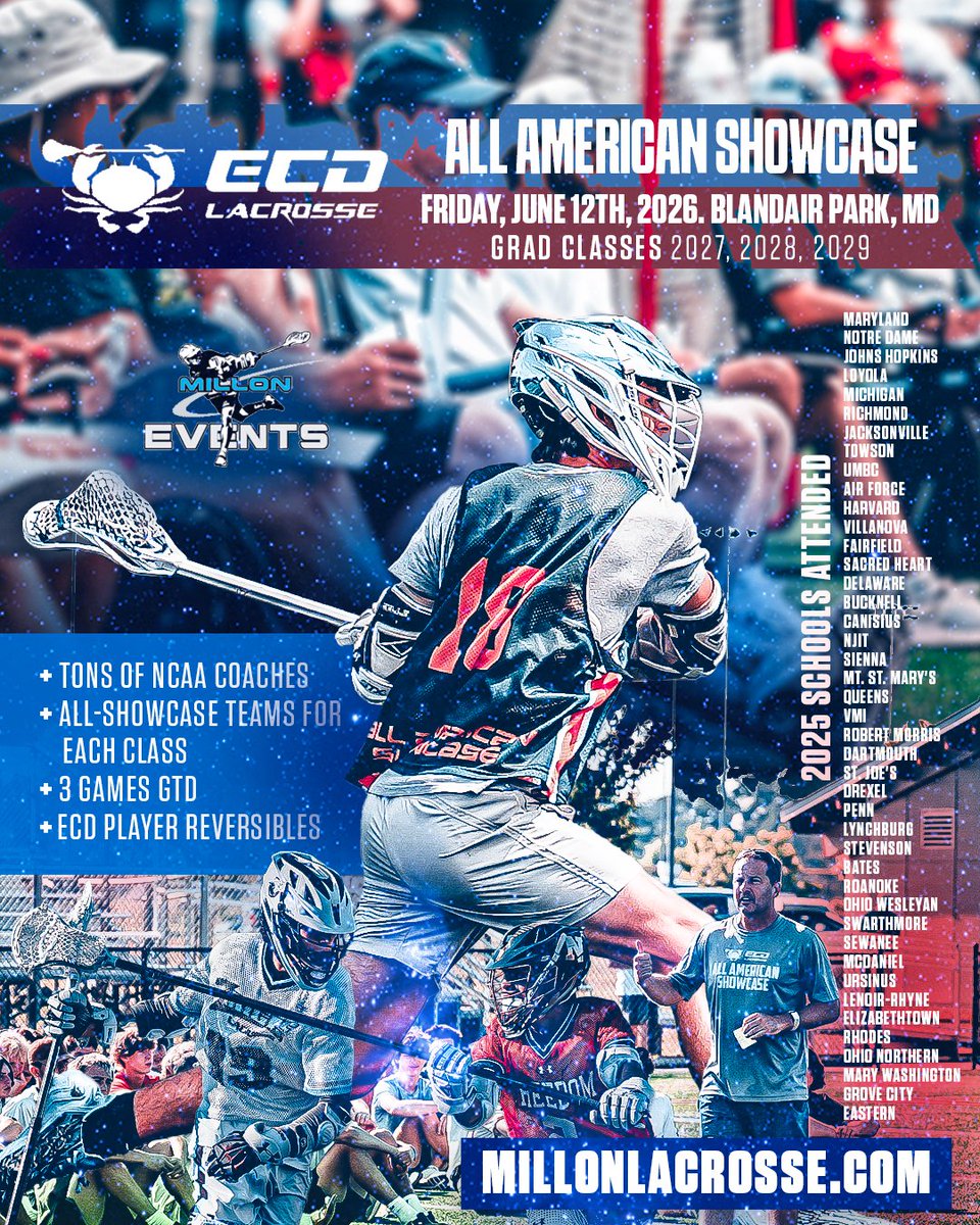 logansyoung's tweet image. Thank you @MillonEvents for the official invite to the 2026 @EastCoastDyes #AllAmerican Showcase!

@tl_national
@firstclasslax_ 
@ShowtimeLax
@NationalASG 
@OnePctLacrosse