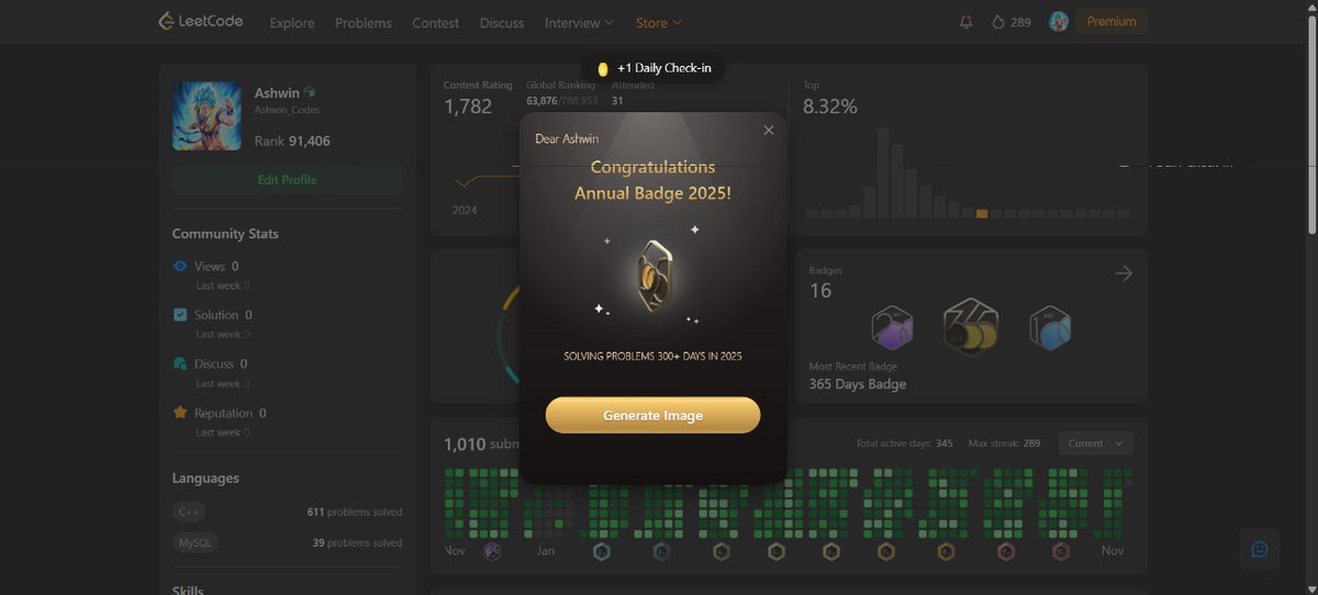 mystic_decoder's tweet image. Day 141                  

- Leetcode potd     
- End Sem Exam
- Major Project Work

Do connect and join the grind! 🔥 

#nDaysOfCode #MERNStack #DSA #BuildInPublic #CodingJourney
