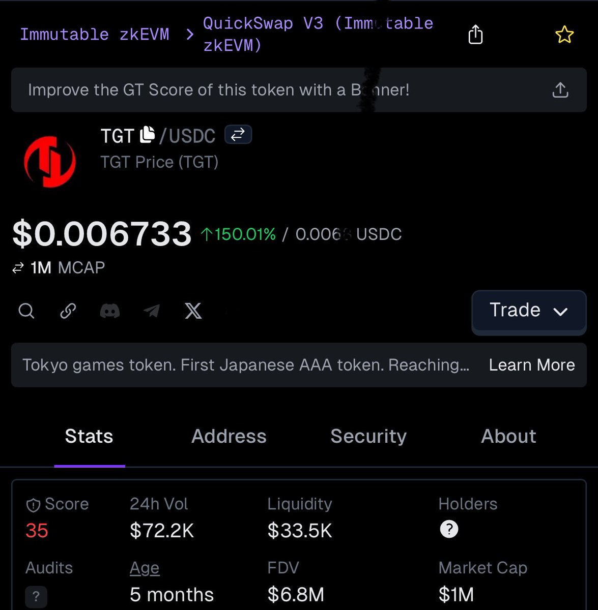 karin001NFT's tweet image. $TGT 事業続けますって言っただけでどんだけ上がるの😂w   #ProjectU
 
明日からポエムが再開されるのかな？
数日なかったら、また落ちるかもだから、今買うのは少しリスキーだよ〜