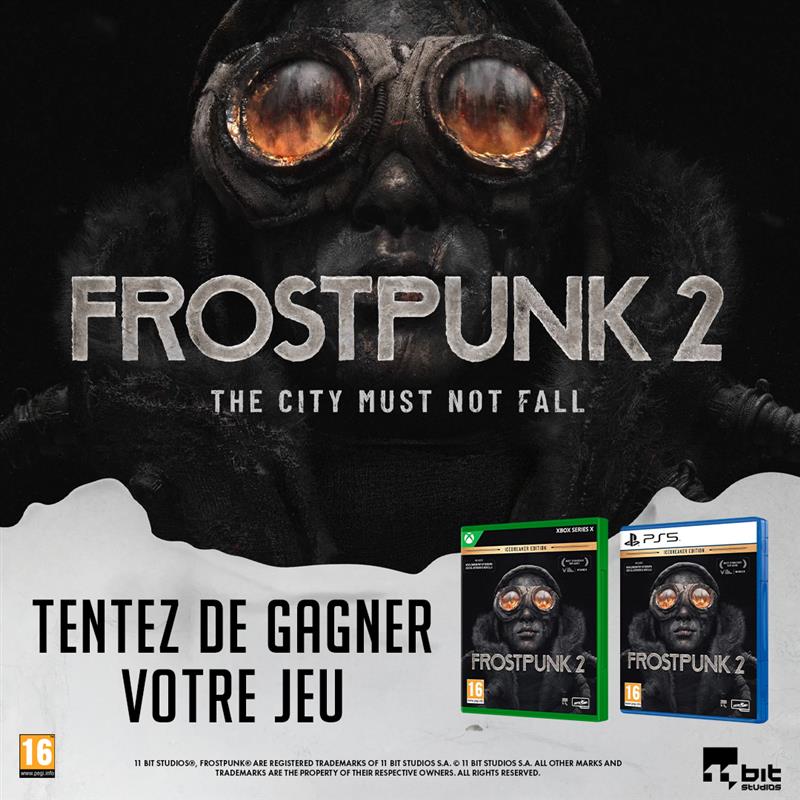 On vous fait gagner un exemplaire de Frostpunk 2 🥶

Pour participer ⤵️
❄️ Like⁣⁣⁣, RT &amp; Follow <a href="/Micromania_Fr/">Micromania-Zing</a>
❄️ Mentionner en réponse un ami avec #MicromaniaFrostpunk

Tirage au sort dans 7 jours 🔥