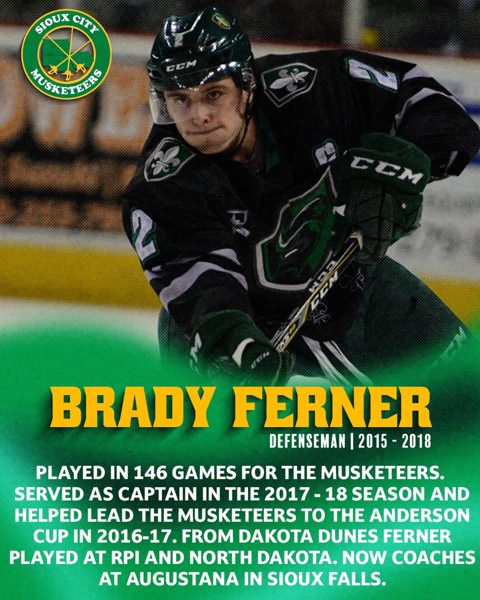 Musketeerhockey's tweet image. Make it now 4⃣ Siouxlanders that have worn the 🟢&amp;amp;🟡 in the Musketeers Tier 1 Junior era

#SCMusketeers | #USHL | #SiouxCity