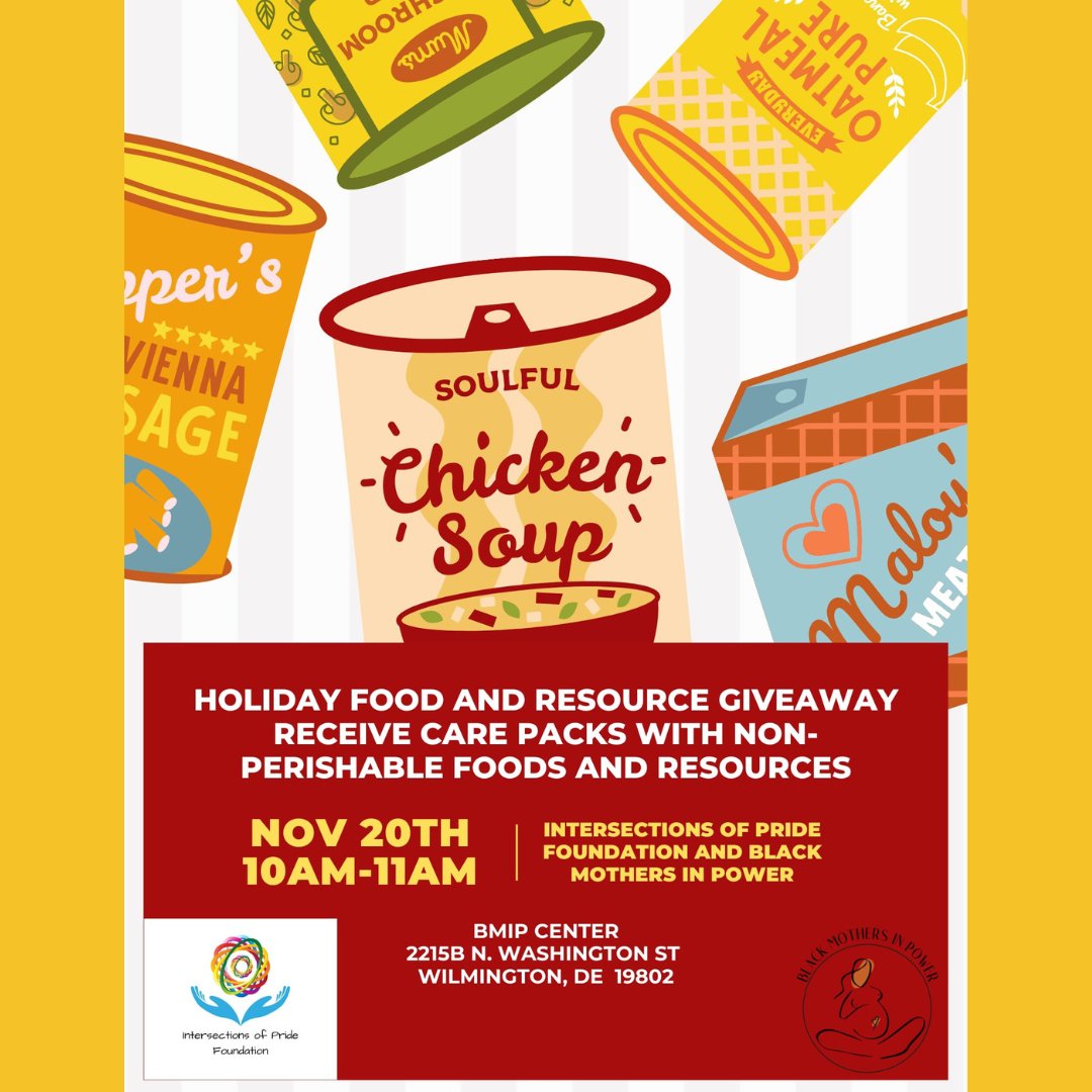 bmipdelaware's tweet image. Free Holiday Care Packs for our community! 

Join us on Nov 20, 10 AM - 11 AM at the BMIP Center, 2215B N. Washington St, Wilmington, DE. No forms, just love &amp;amp; support for mothers &amp;amp; families!

#FoodForThePeople #ReproductiveJustice #EndFoodInsecurity #BlackMaternalHealth