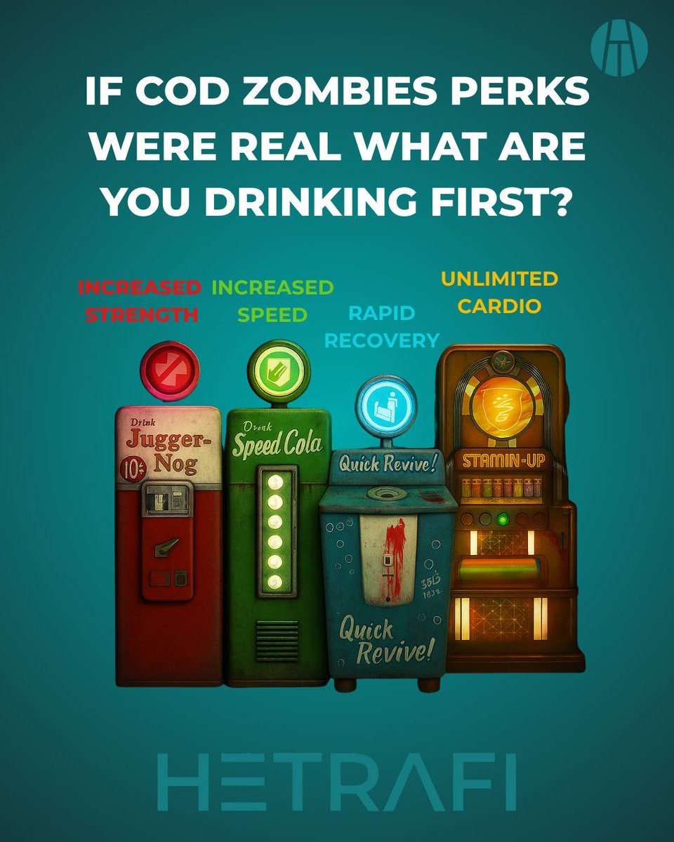 If COD Zombies perks dropped in real life… what are you grabbing first and why? 👀🧟♂️ 

#Hetrafi #Gaming #VideoGames #PlayToEarn