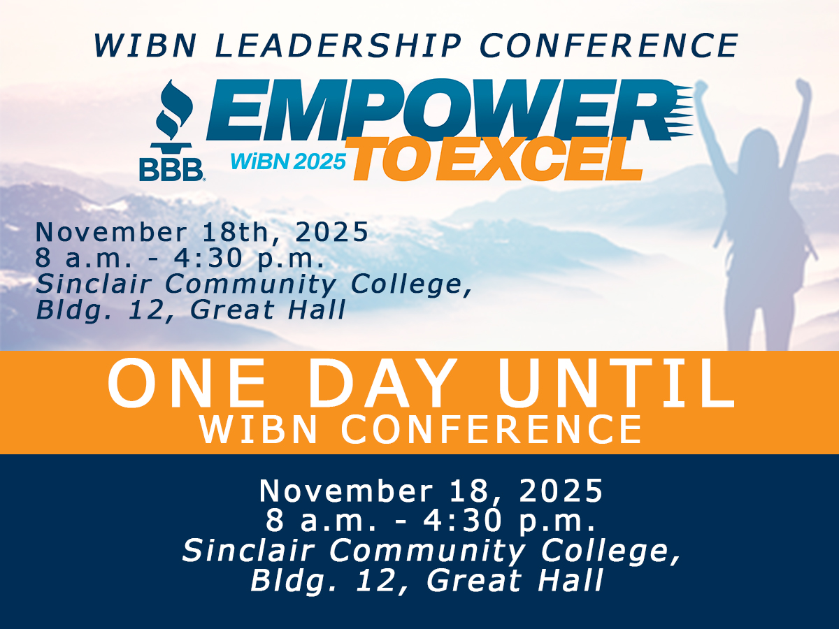✨One day until WiBN Conference✨

WiBN's 2025 Leadership Conference is designed to provide personal inspiration and practical action items that will inspire, influence and impact professional women who attend. Make plans today to join us… 

cognitoforms.com/BBBForms/_2025…