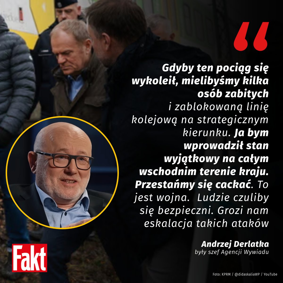 Fakt_pl's tweet image. 🟥 Niepokojące słowa byłego szefa Agencji Wywiadu. "To jest wojna". Czytaj więcej: fakt.pl/polityka/ekspl…

#Wywiad #Dywersja #AndrzejDerlatka #Kolej
