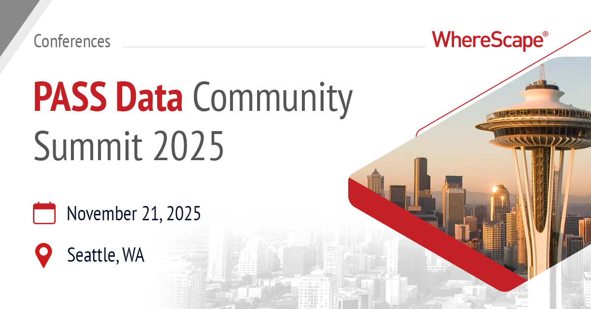 wherescape's tweet image. PASS Data Community Summit 2025 kicks off today! 🤩 Join us at Booth #421 to see how automation transforms data projects. Stop by for a demo and enter our raffle! #PASSDataCommunitySummit #PASS2025 #DataAutomation #DataEngineering #WhereScape