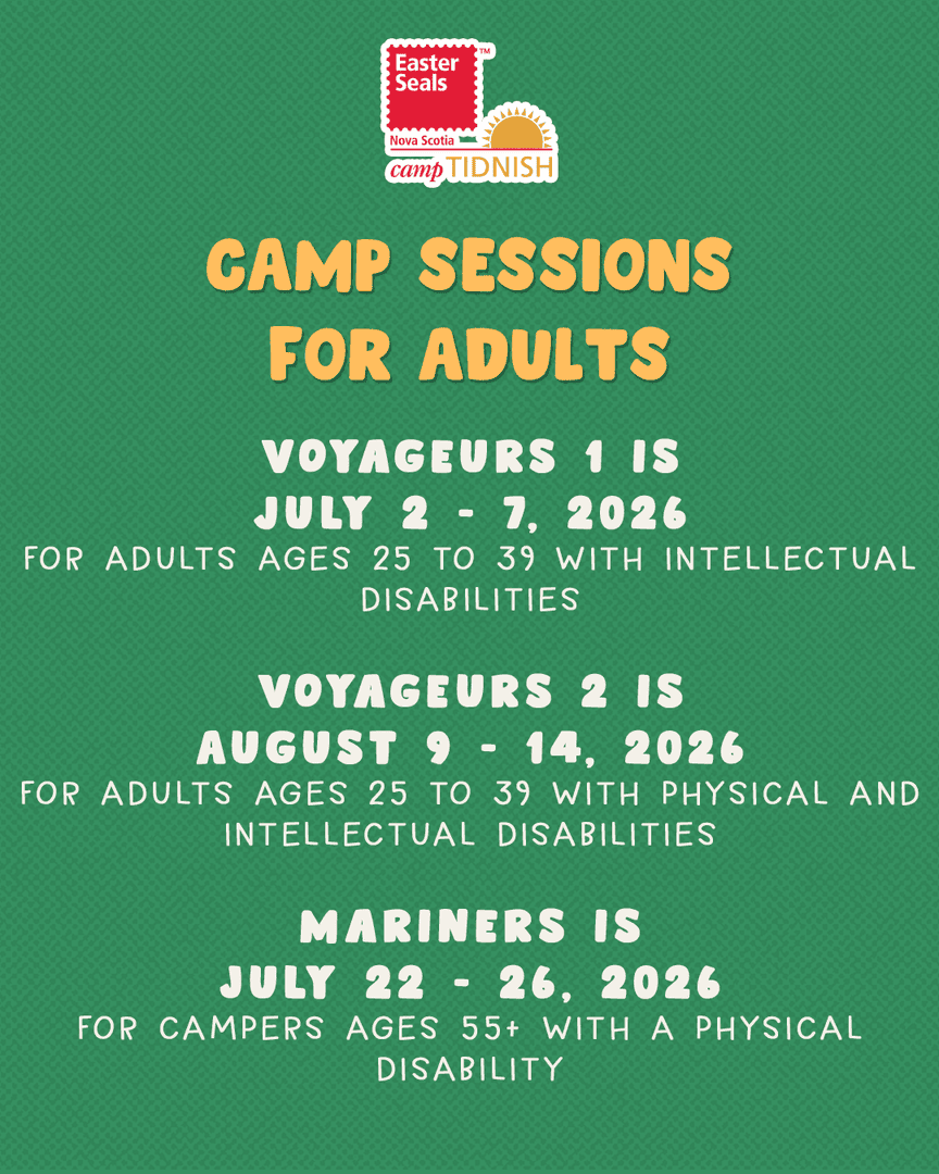 We’re preparing for another amazing summer, and now we have the session dates for Camp Tidnish next summer!

To learn more, visit easterseals.ns.ca/camp-sessions/