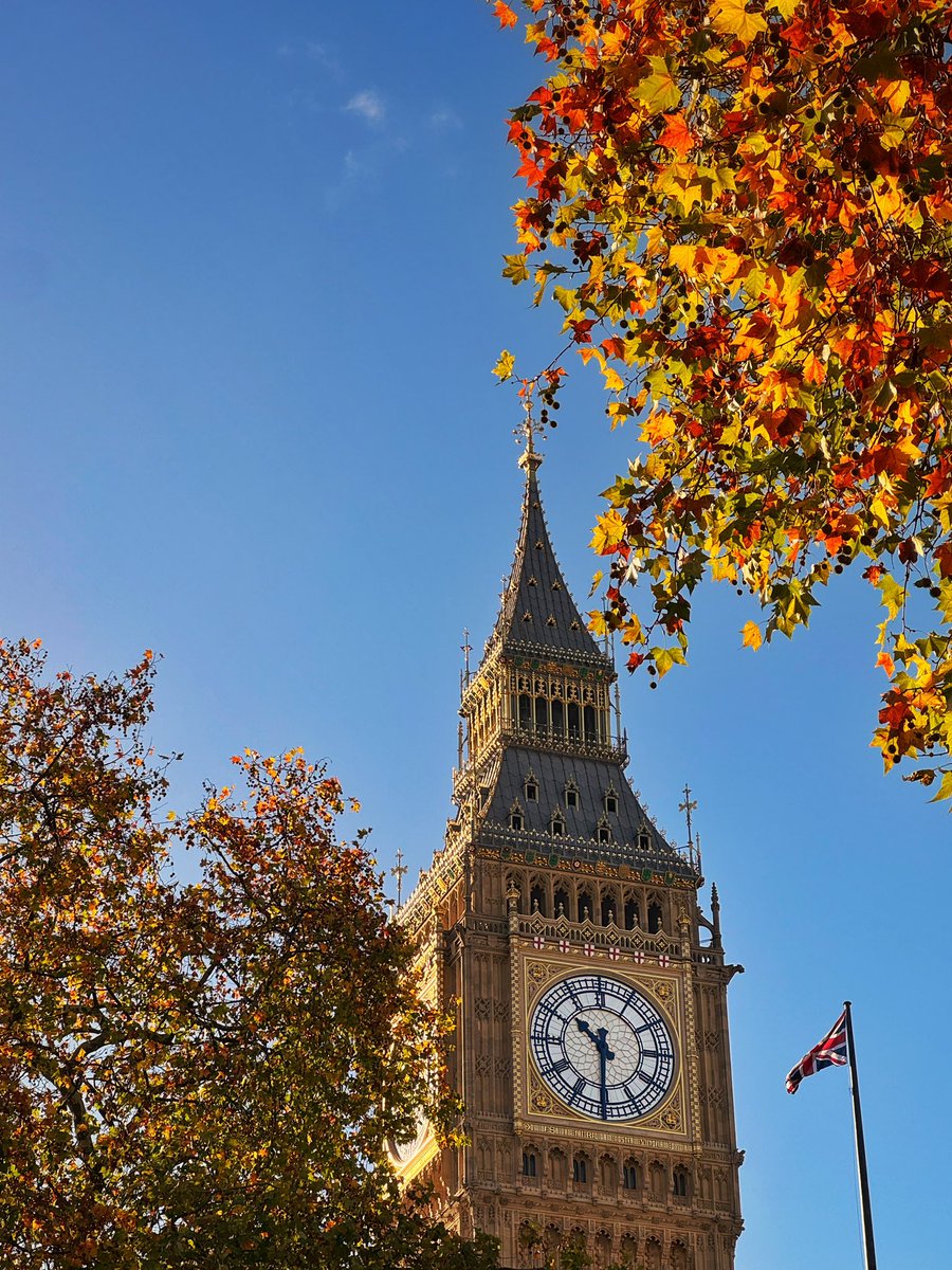 Elizabeth Tower looking rather splendid in the autumnal morning sunshine today.