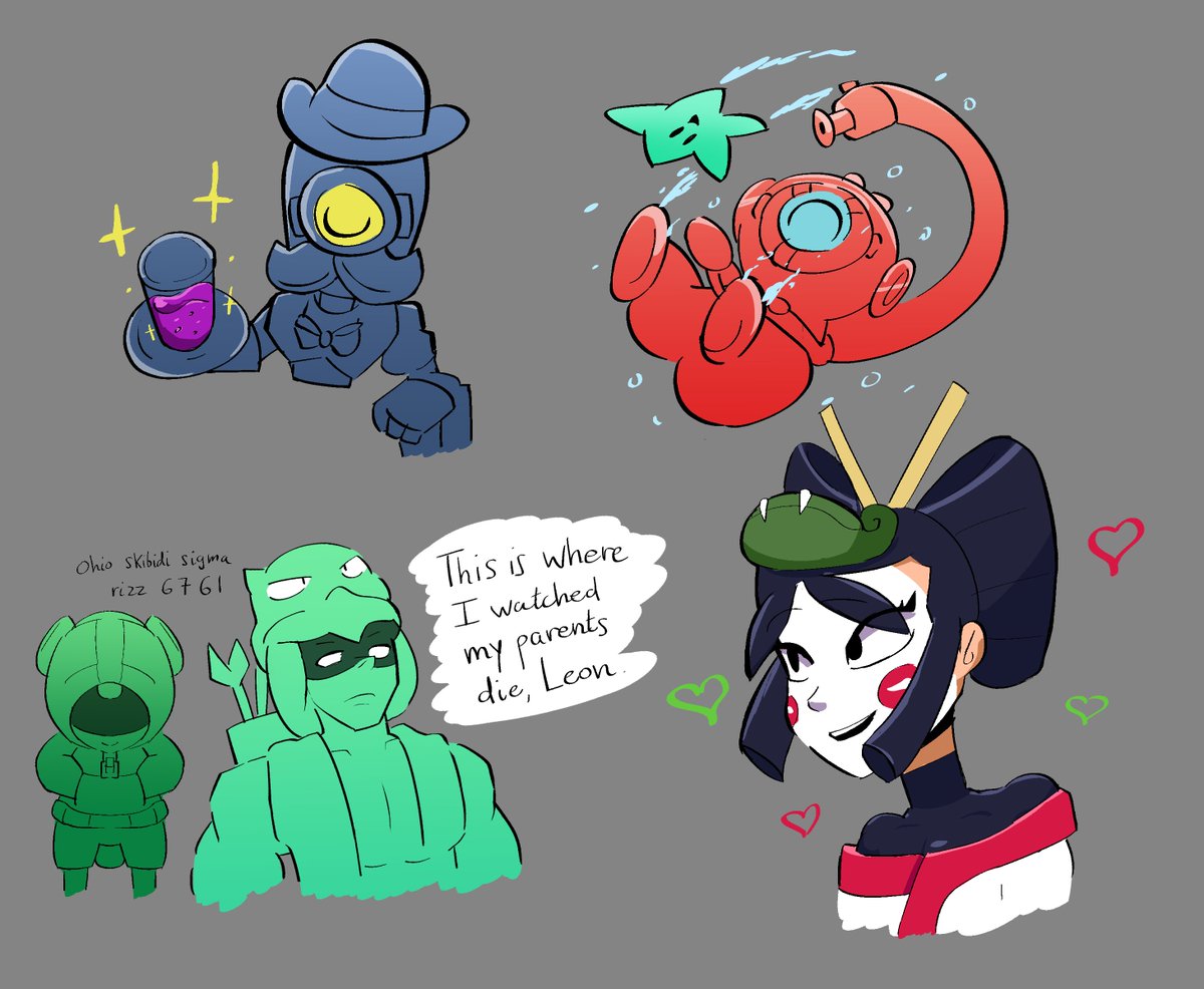 Haven't forgotten! Here are some requested brawlers: Barley, Otis, Bo + Leon and Kaze!
#BrawlStarsArt