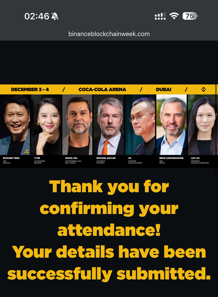 Nimearikwa kwenye mkutano mkubwa wa Binance blockchain Dubai 

Utakao fanyika dec 3-4 katika ukumbi wa arena 

Hii itakuwa mra yangu ya pili kuhuzuri mkutano huu mkubwa dunian 

Kwani utakuwa na watu wakubwa kama CZ binance uyu ni mwanzilishi wa binance pia kutakuwa na watu