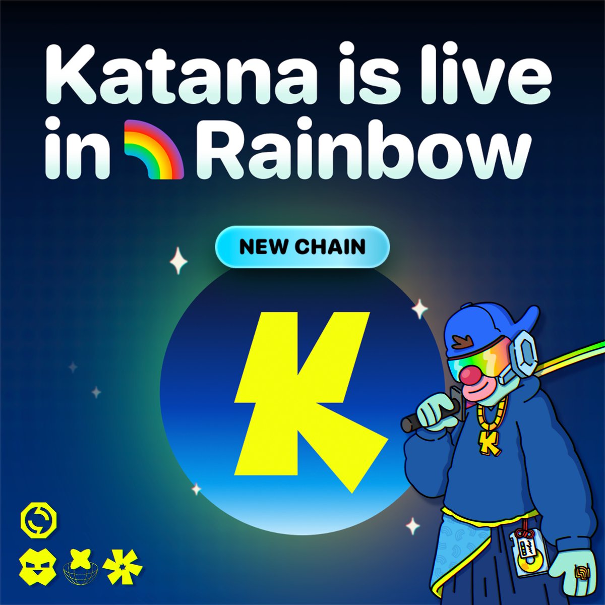Today's new supported network is <a href="/katana/">katana ⚔️</a> — a chain that routes chain revenue back to DeFi users.
Bridge over and tap into strong stablecoin yields and more, all without leaving the Rainbow app.