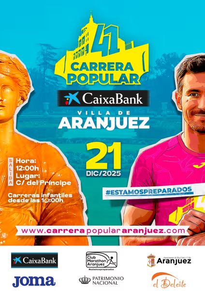 🏃‍♂️ El 21 de diciembre se celebra la 41ª Carrera Popular CaixaBank-Villa de Aranjuez: 10K de pura pasión por correr en un entorno histórico. ¡Inscríbete ya y vive la emoción! Más info: fororunners.es/event/41-carre… #CarreraAranjuez #Running #ForoRunners