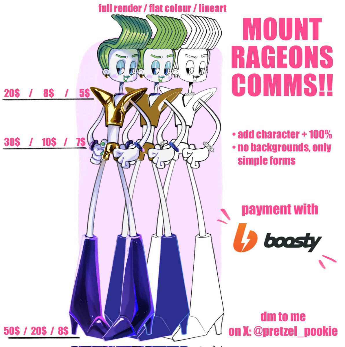 pretzel_pookie's tweet photo. i rlly need some money now, sooo if anybody is care,
⭐️ RAGEONS COMMS ARE OPEN ⭐️
#mountrageons #mountrageous #trolls3 #trollsbandtogether #velvetandveneer https://t.co/PLd3X37NMR