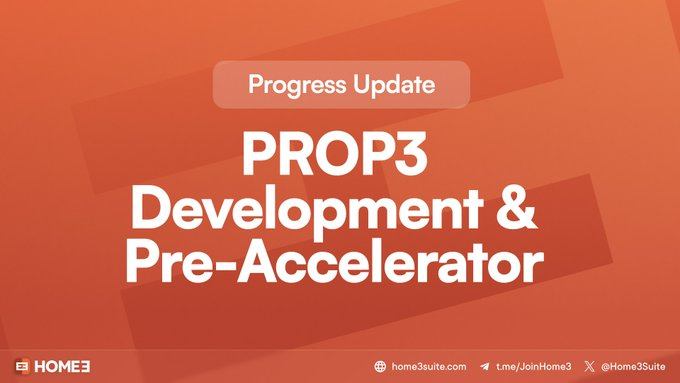 cryptoflozzo's tweet image. Huge progress rolling in for PROP3 as @Home3Suite  pushes through the final stretch of the Qatar Pre-Accelerator 

Branding is almost locked in, the color palette is finalized, and the logo is getting its finishing touches. The first UI screens just arrived from development…