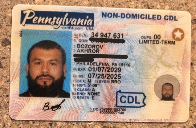 BillMelugin_'s tweet image. NEW: DHS confirms to @FoxNews that ICE has arrested an Uzbeki illegal alien wanted alleged terrorist who was driving an 18-wheeler in Kansas and had been given a CDL by the state of Pennsylvania. 31-year-old Akhror Bozorov has had an arrest warrant in Uzbekistan since 2022 for…