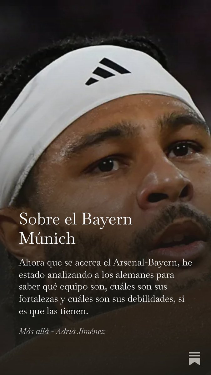 adriaJM8's tweet photo. He analizado al Bayern Múnich durante varios partidos para entender qué equipo enfrentará el Arsenal.

Aquí lo tenéis:

https://t.co/FW1FKSQOW3 https://t.co/qZeixzYS5b