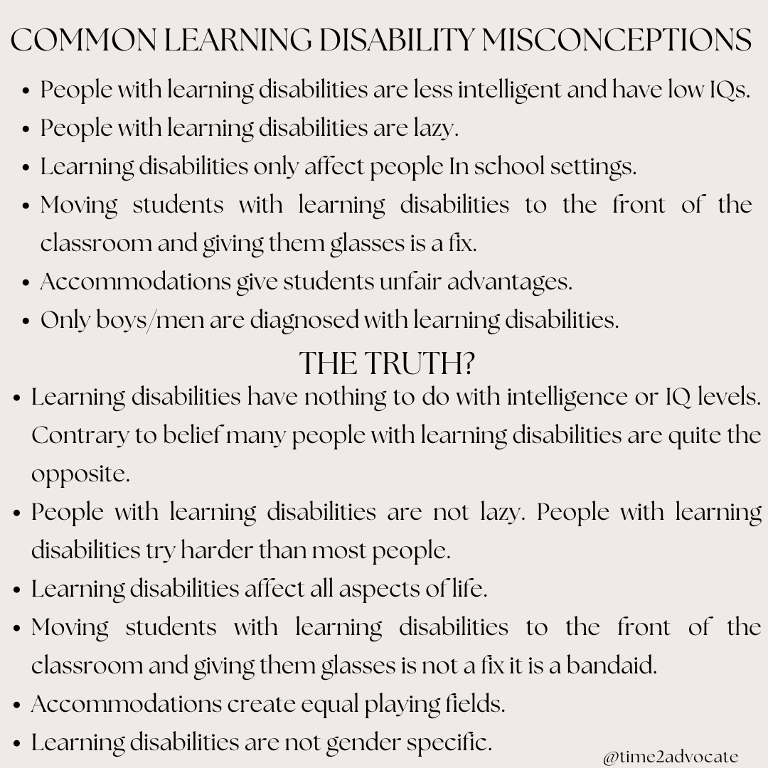 time2advocate's tweet photo. Here's the truth about learning disabilities! Check out below to learn the truth and many misconceptions about learning disabilities!

#LearningDisability #Advocate https://t.co/5179l8iD1y