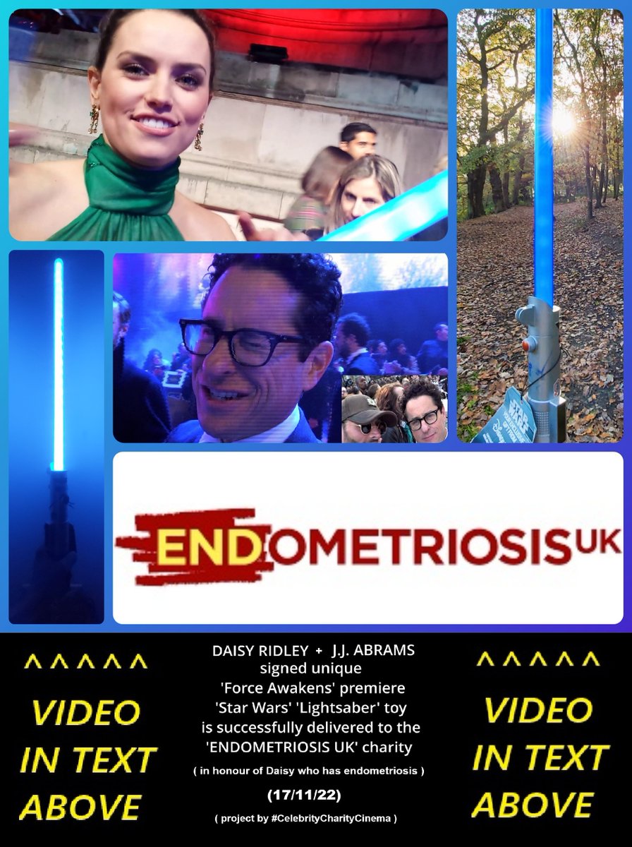 Video> youtu.be/yCEy17hqXYM /*3rd anniversary today!*/ #DaisyRidley ⭐+ #JJAbrams ⭐signed #StarWars ✨#Lightsaber 🖌️💙 donated to <a href="/EndometriosisUK/">Endometriosis UK</a> ❤️💛 #charity 17/11/22 - #DaisyRidleyCharity #Endometriosis #EndoUK #DaisyRidleyEndometriosis ( by #CelebrityCharityCinema )