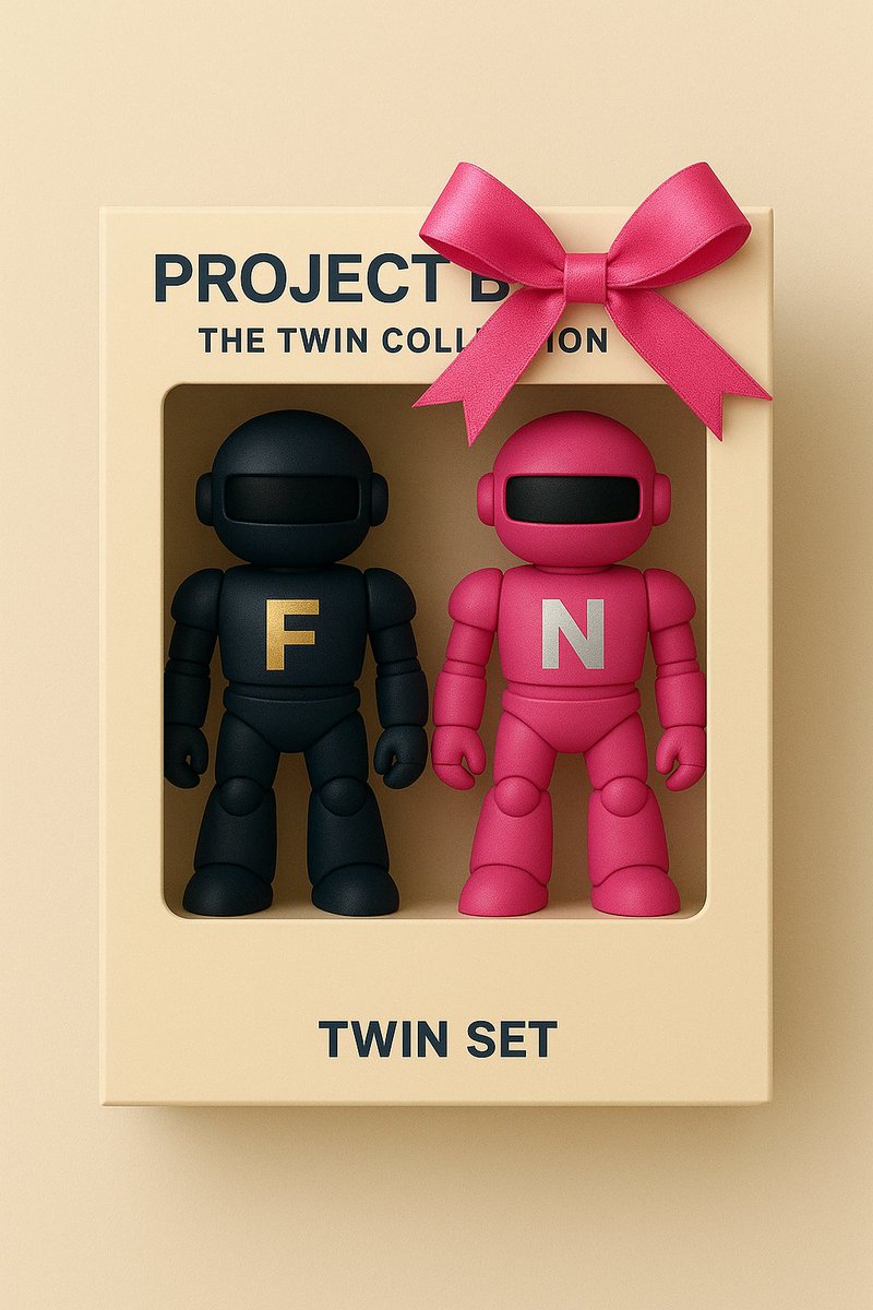 projectbminis's tweet image. Introducing the Twin Set or Twin Collection in: Dark Navy Blue and Hot Pink with the initials in Gold and Silver mix. F, N, E and O.

#ProjectBMinisTwinSet #ProjectBMinis #TwinSet #Humanoids #TwinRobots  #ConversationalMentor #Conversational #TheTwinCollection #TwinSeries