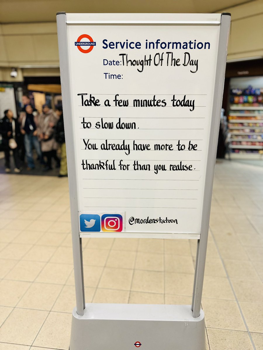 Monday 17th November 2025 Thought Of The Evening From Morden Underground Station