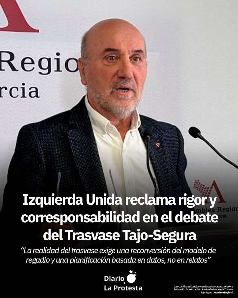 💧 <a href="/IUVRM/">IUVRM🔻🇵🇸</a> reclama rigor y corresponsabilidad en el debate del Trasvase Tajo-Segura: “La realidad del trasvase exige una reconversión del modelo de regadío y una planificación basada en datos, no en relatos”

📰laprotesta.es/2025/11/17/izq…