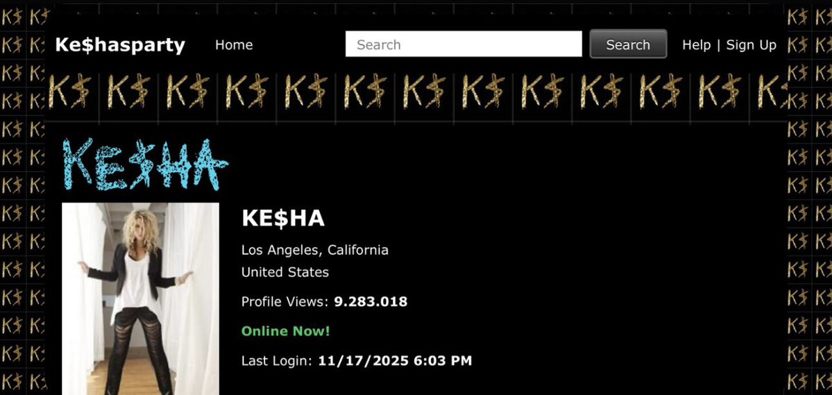 ¡El perfil de Myspace de Ke$ha vuelve a estar activo tras la cuenta atrás en su página web!

keshasparty.com