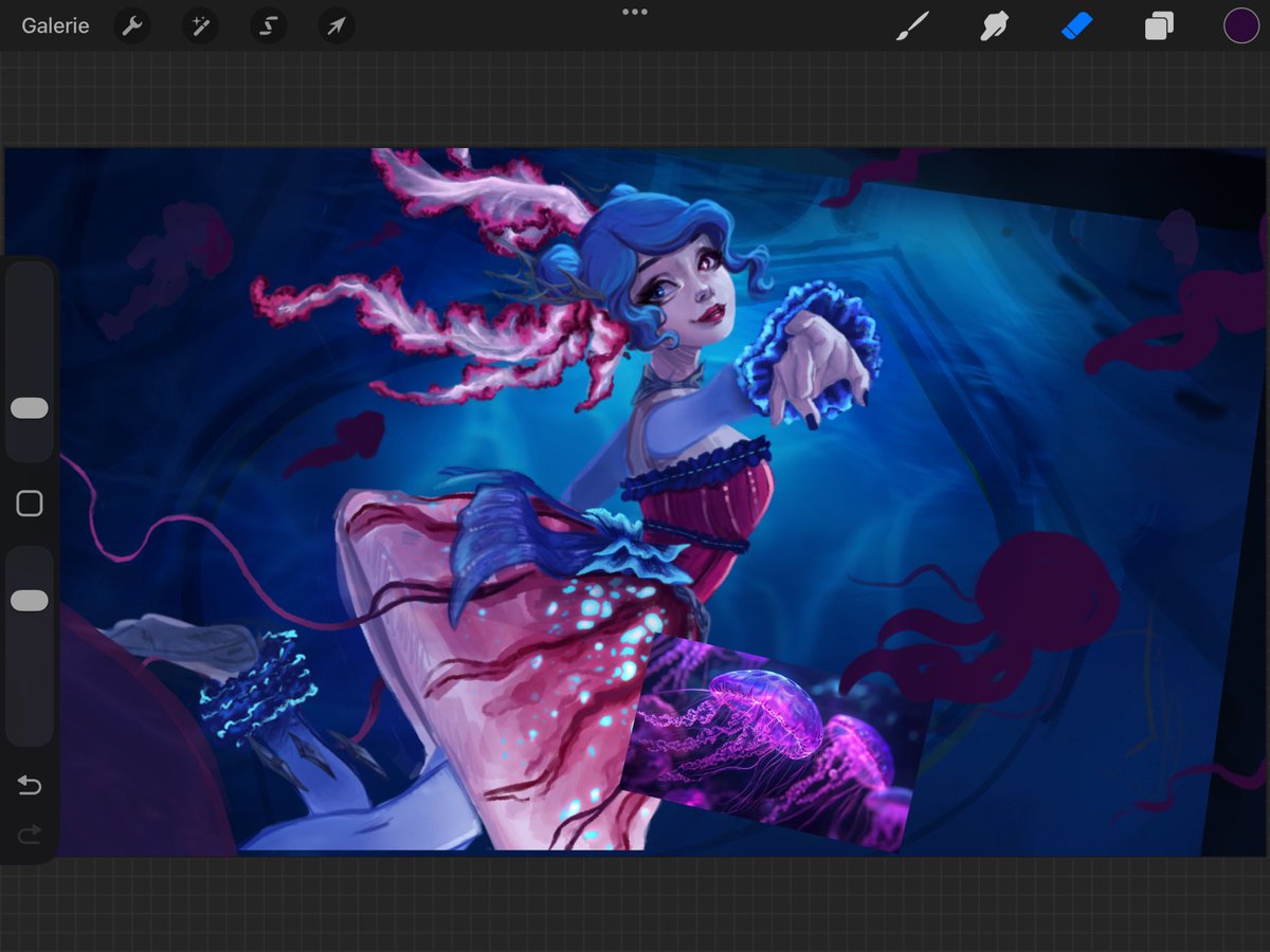 LonesArt's tweet image. jelly fish gwen update. Working on the background now