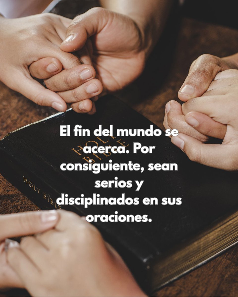 AD_EUA's tweet photo. 1 Pedro 4:7
#GWFT #LapalabradeDiosparahoy #mundo #fin #serios #disciplinados #oraciones #Dios #Jesús #iglesia #Biblia https://t.co/WgfVav1vR0