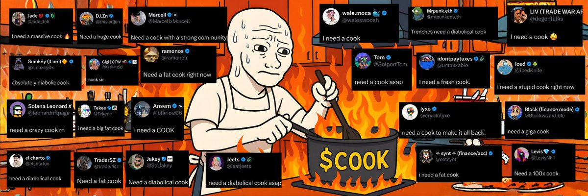 LockedInLucas's tweet photo. Sentiment is clear, we all need a big fat $Cook

Haven't seen this much confluence on the timeline since the bull.

Paid dex because this is too good to go to waste, If it starts running i'll get boost as well. https://t.co/WXAjAvlfLm