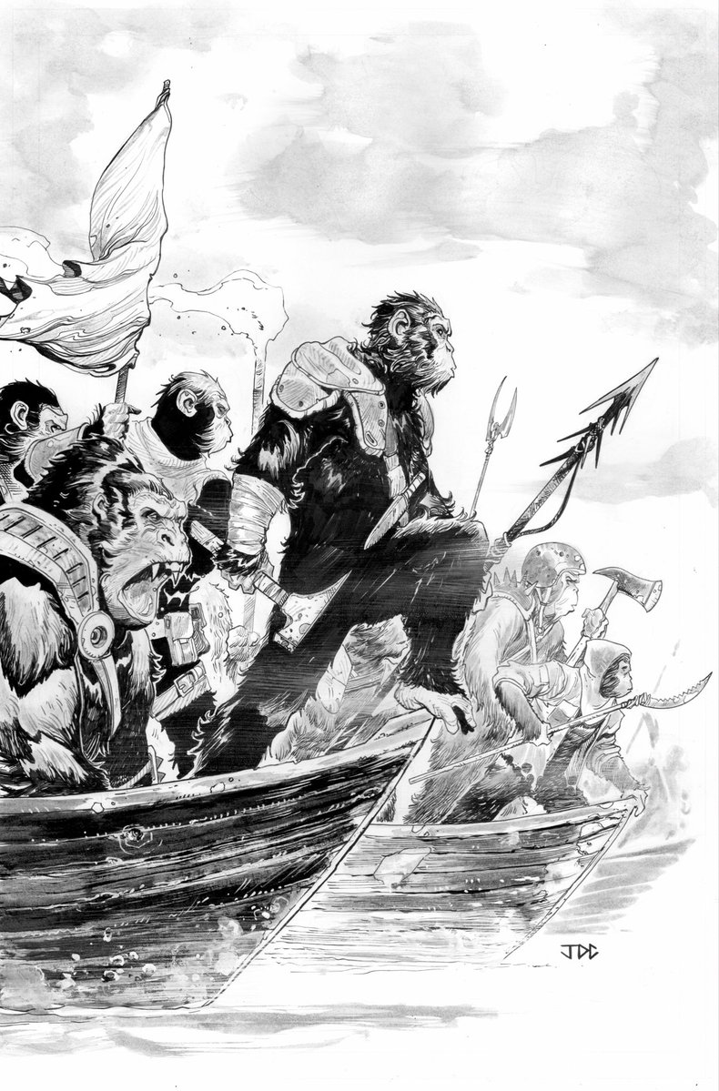 Still one of my favorites, an homage to 
Emanuel Leutze’s “Washington Crossing the Delaware.” 

My cover for PLANET OF THE APES #3.